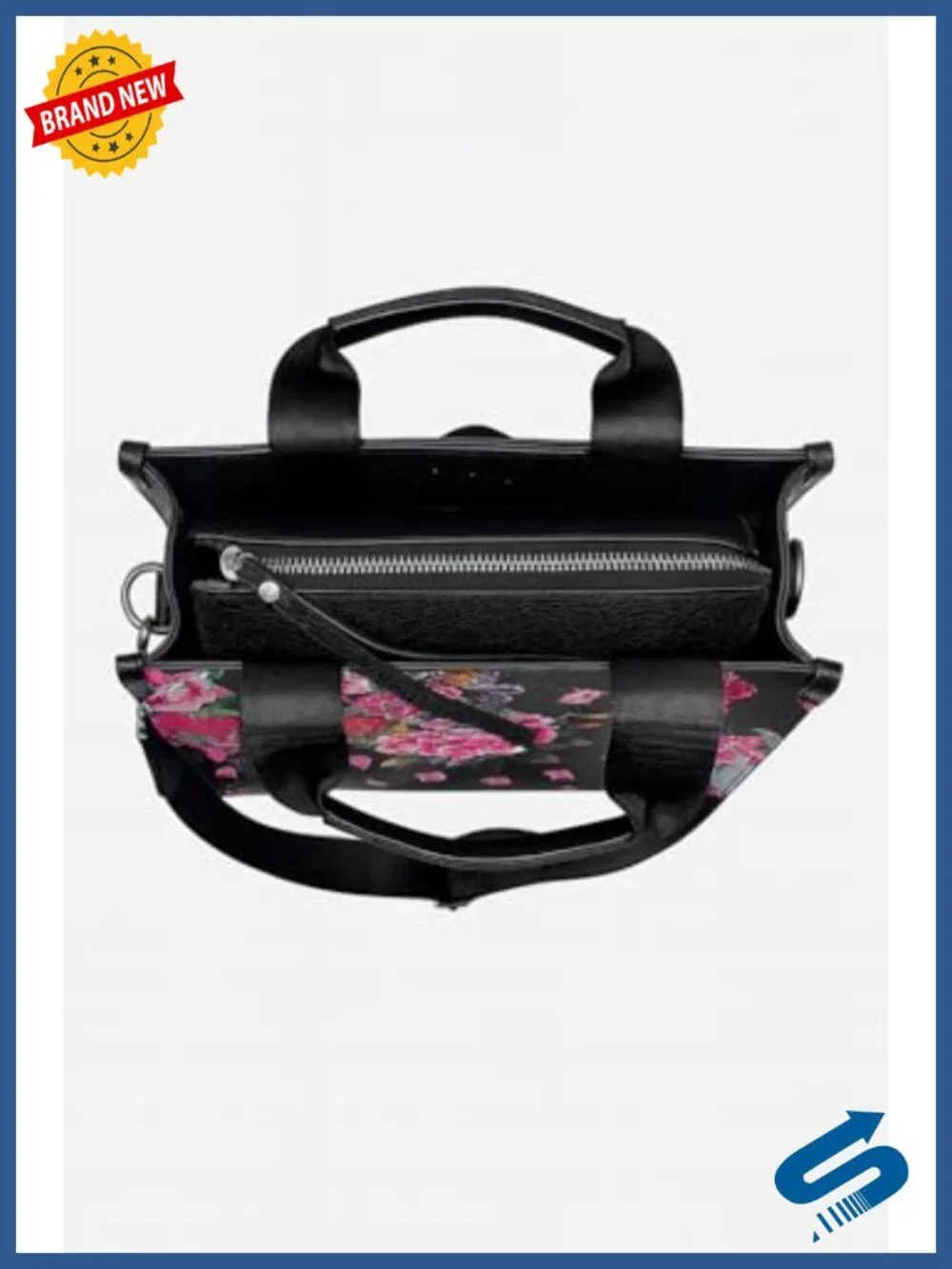 Vintage Tattoo Floral Skull Print Crossbody Bag with Adjustable Strap